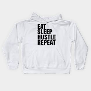 EAT SLEEP HUSTLE White Print Kids Hoodie